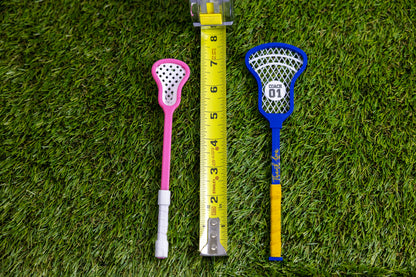 Mini Lacrosse Decorative Stick:  Pink Basket/ White Stick/ Prink Wrap